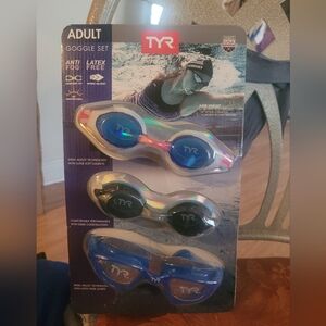 TYR Adult Goggle Set - Black and Blue
